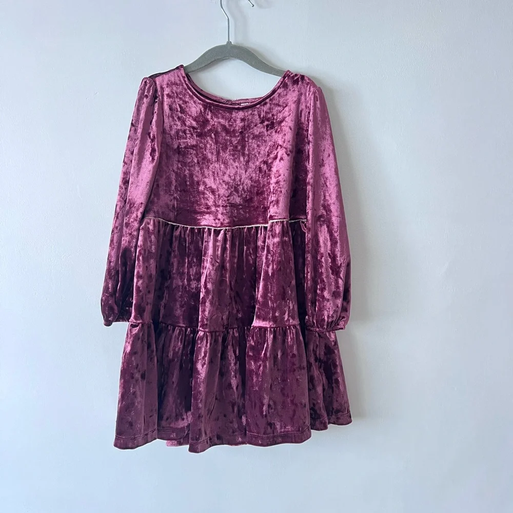 OshKosh B'gosh Purple Velvet Dress Holiday Toddler Christmas Dress 5T